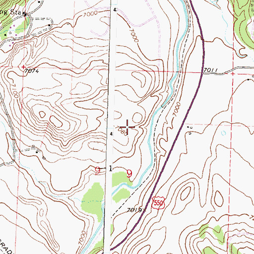 Topographic Map of Uncompahgre Placer Mine, CO