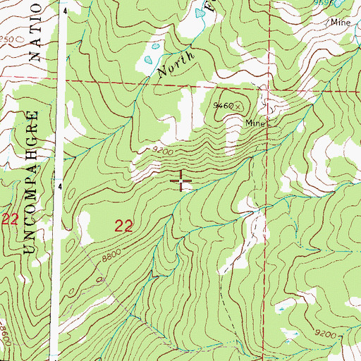 Topographic Map of Lou Creek Coal Mine, CO