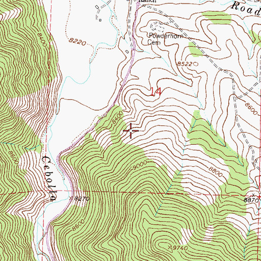 Topographic Map of Alexite Mine, CO