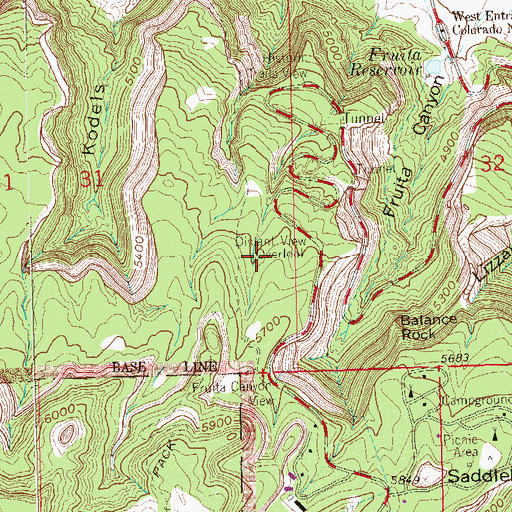 Topographic Map of Distant View Overlook, CO