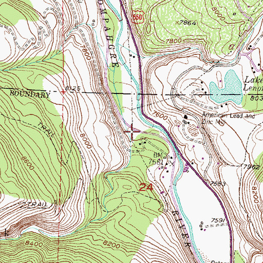 Topographic Map of Nasby Mine, CO