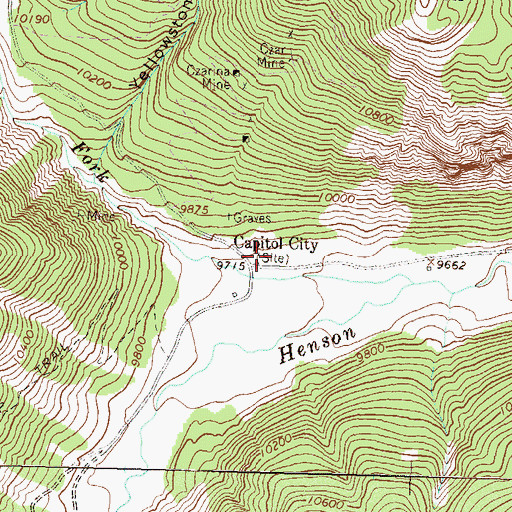Topographic Map of Capitol City Mine, CO
