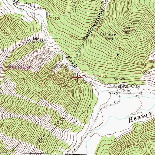 Topographic Map of Saint Louis Mine, CO