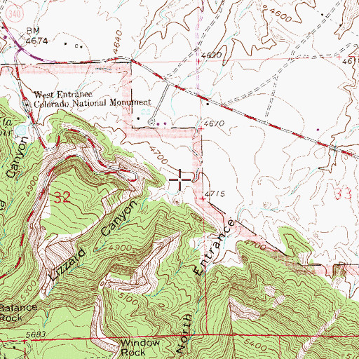 Topographic Map of Lizard Canyon, CO