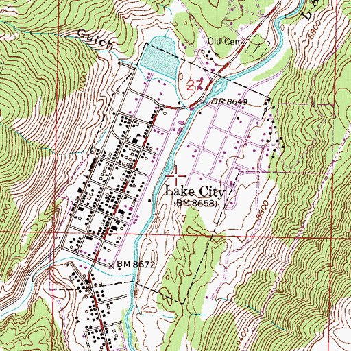 Topographic Map of Dawn of Hope Mine, CO