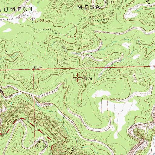 Topographic Map of Monument Mesa, CO