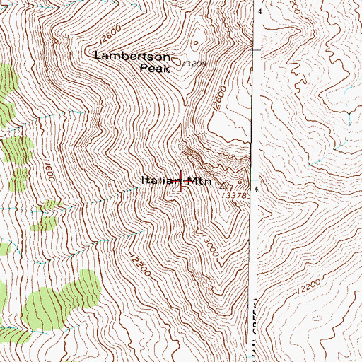 Topographic Map of Italian Mountain Mine, CO