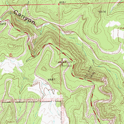 Topographic Map of Fallen Rock Overlook, CO