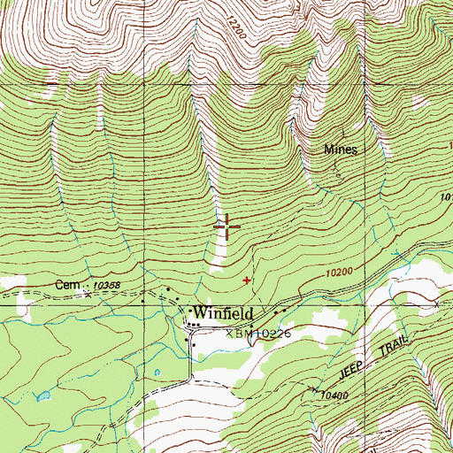 Topographic Map of Swiss Boy Dump Mine, CO
