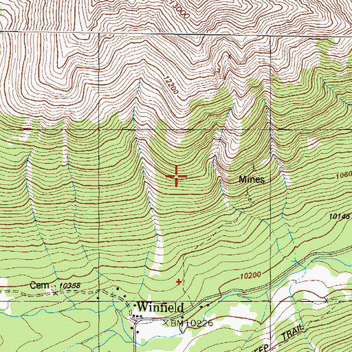 Topographic Map of Last Dollar Mine, CO