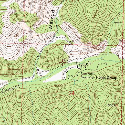 Topographic Map of Cement Creek Quarry, CO