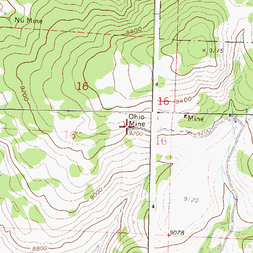 Topographic Map of Ohio Creek Mine, CO