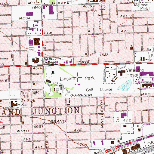 Topographic Map of Lincoln Park, CO
