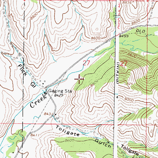 Topographic Map of Buckhorn Mine, CO