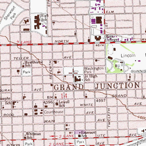 Topographic Map of Washington Park, CO