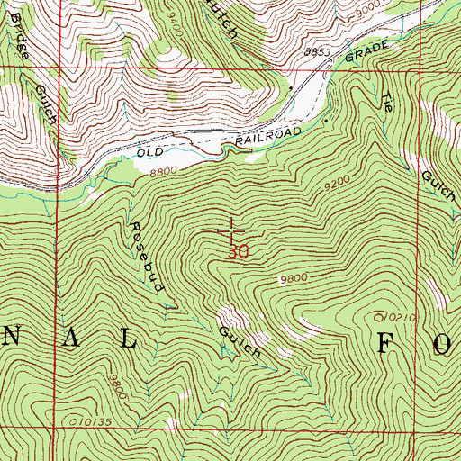 Topographic Map of Lookout Mountain Area Mine, CO