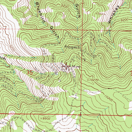 Topographic Map of White Spar Number Two Mine, CO
