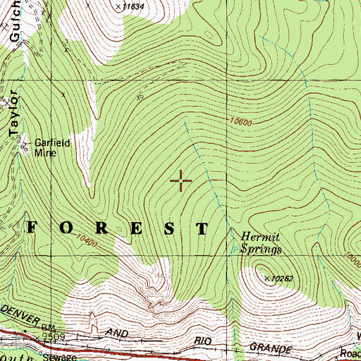 Topographic Map of Alaska Mine, CO