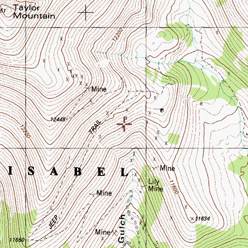 Topographic Map of Rainbow-Eagle Bird Mine, CO