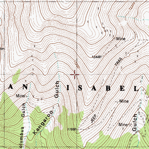 Topographic Map of Darling Mine, CO