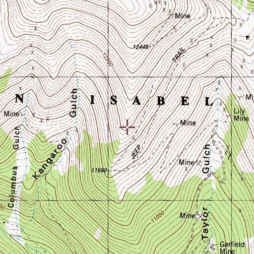 Topographic Map of Desdemona Mine, CO