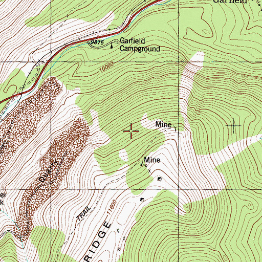 Topographic Map of Elkington Mine, CO