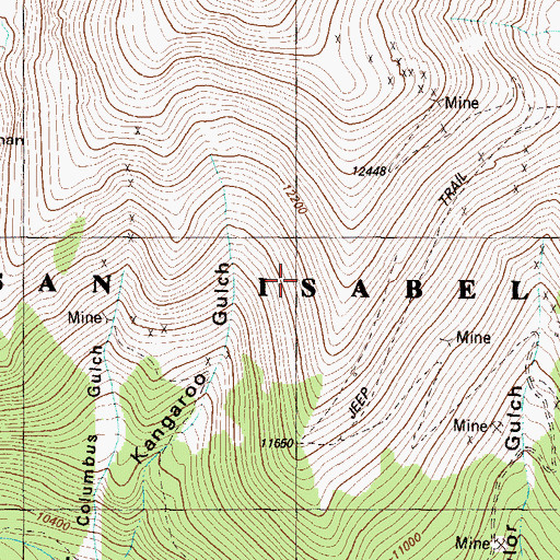 Topographic Map of Golden Age Mine, CO