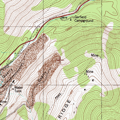 Topographic Map of Great Monarch Mine, CO