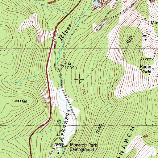 Topographic Map of Hawkeye Number Two Mine, CO