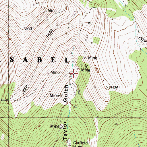 Topographic Map of Lilly Mine, CO