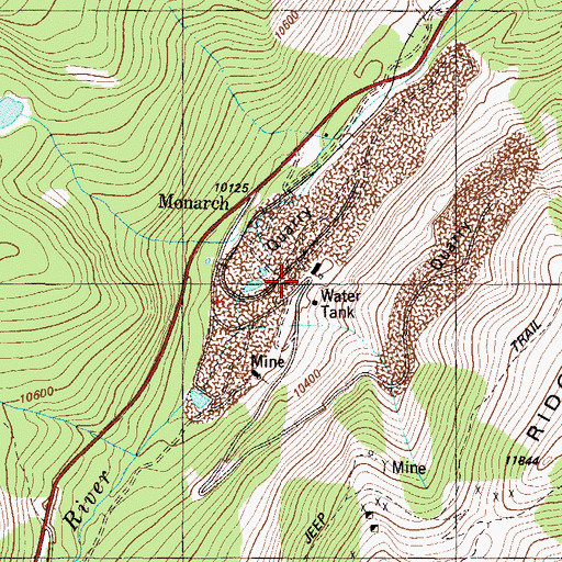 Topographic Map of Little Wonder Mine, CO