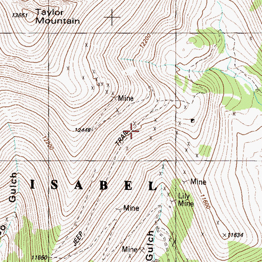 Topographic Map of New York Mine, CO