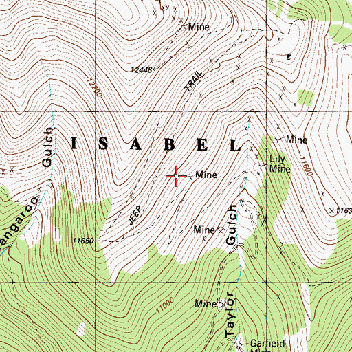 Topographic Map of Page Mine, CO