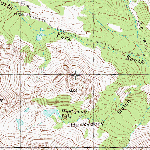 Topographic Map of Pilgrim Group Mine, CO