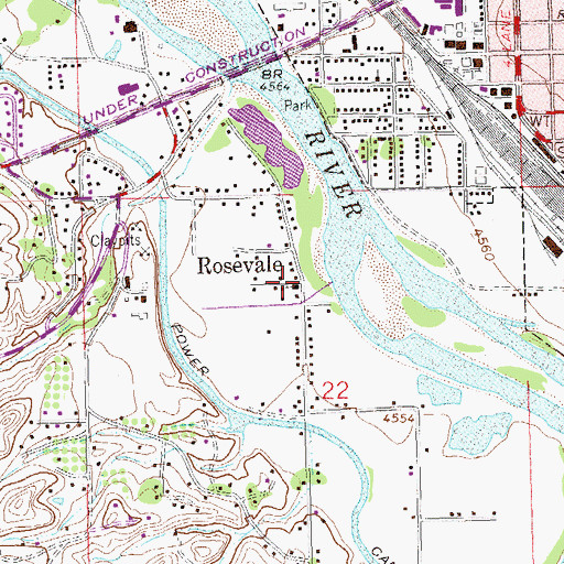 Topographic Map of Rosevale, CO