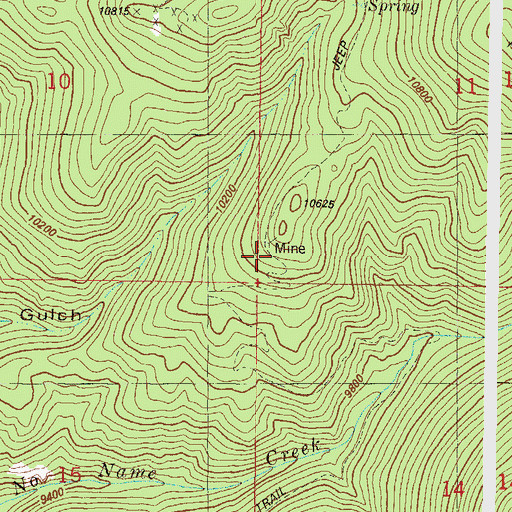 Topographic Map of Big Red Twenty-two Mine, CO