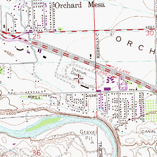 Topographic Map of Uranium Downs, CO