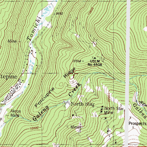 Topographic Map of David H Shaft Mine, CO