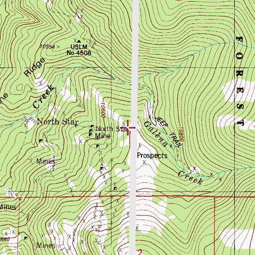 Topographic Map of Erie Mine, CO