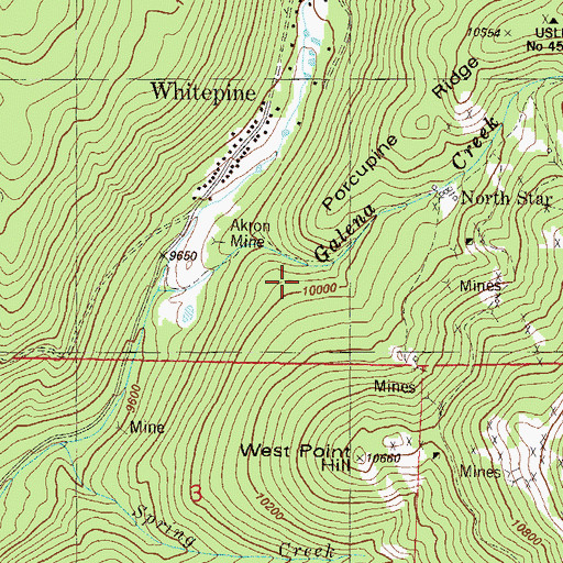 Topographic Map of Victor Mine, CO