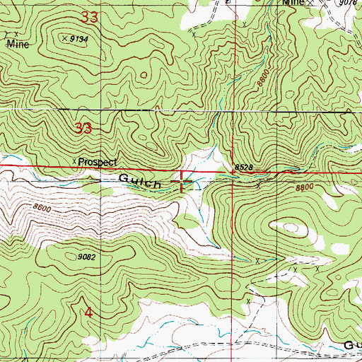 Topographic Map of Rock King Lode Mine, CO