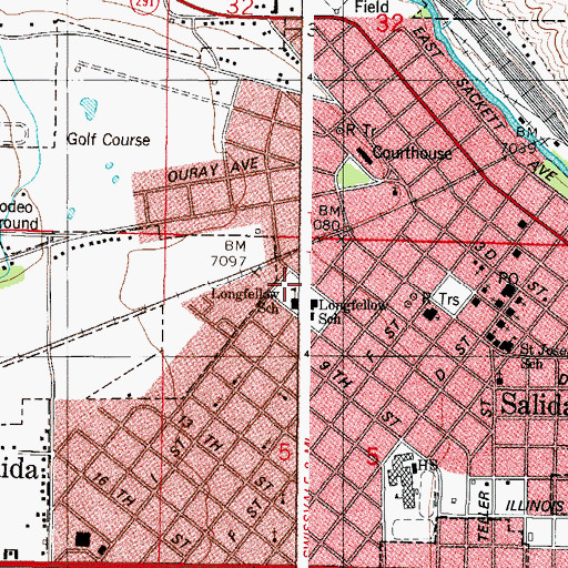 Topographic Map of Aksarben Mine, CO