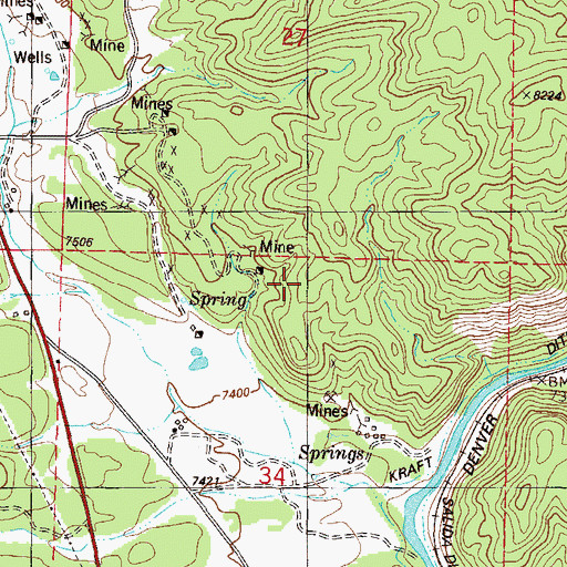 Topographic Map of American Fluorspar Mine Company Mine, CO