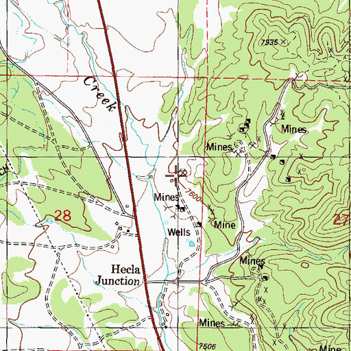 Topographic Map of Bancroft Incline Mine, CO
