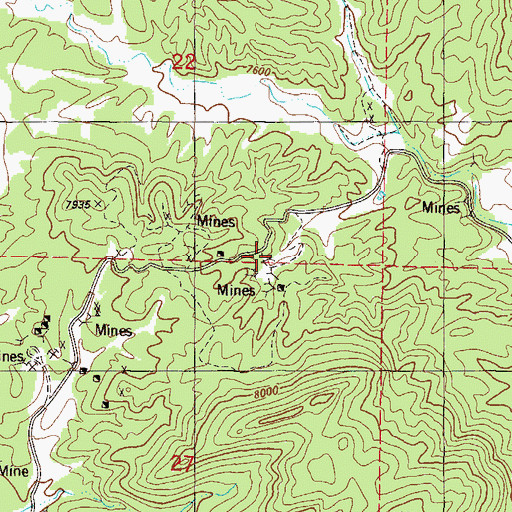 Topographic Map of Kramer Mine, CO