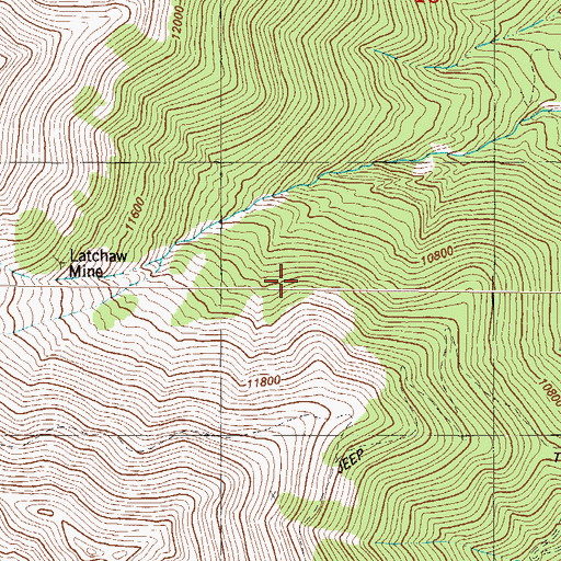 Topographic Map of Lachaw Mine, CO