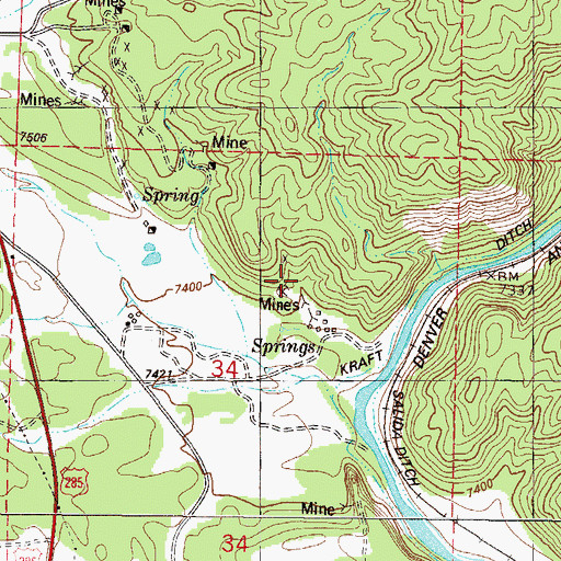 Topographic Map of Mill Tunnel Mine, CO