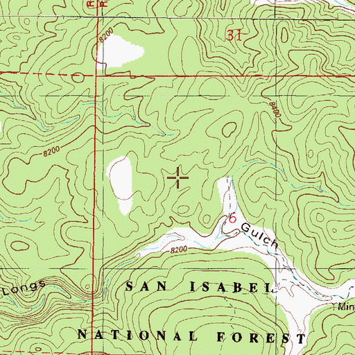 Topographic Map of Wonder Lode Mine, CO