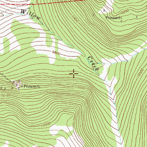Topographic Map of Willow Creek Group Mine, CO
