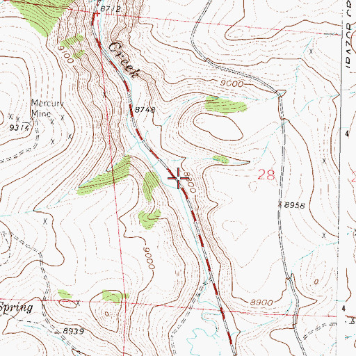Topographic Map of Snowshoe Mine, CO